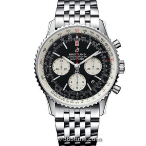 Cronógrafo de Aviação Breitling 1 B01 Cronógrafo de Fábrica GF, Cronógrafo Mecânico Automático Masculino, Placa Branca, Banda de Aço