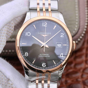 AF Longines Pioneer Série Mecânica Masculina Relógio Novo Estilo Slim Arc-Shaped Case Coffee Face de Café Entre Ouro