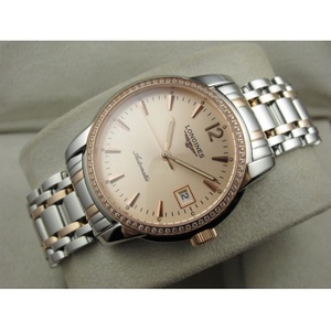 Relógio suíço Longines Longines Soimia série relógio masculino diamante 18K rosa ouro cinto de aço automático relógio masculino transparente relógio masculino movimento suíço
