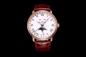 Novo produto da OM, Blancpain villeret clássico série 6639, mostrador de fases da lua, relógio masculino completo de 6639 movimentos.