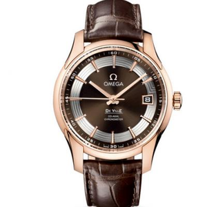 V6 Factory Reencenação Omega Butterfly Série 431.63.41.21.13.001 Rose Gold Coffee Face Men's Mechanical Watch Watch