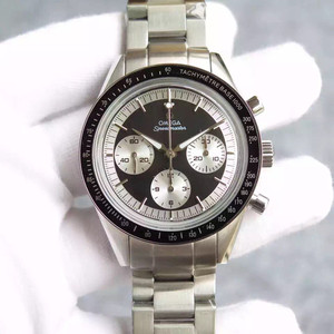 Série Omega Speedmaster, olhos preto e branco / rosto branco e olhos azuis / rosto branco e olhos brancos. Relógio masculino ASIA7750 mecânico automático de movimento.