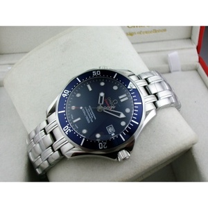 Omega OMEGA Seamaster 007 series men's watch 007 second hand all-steel steel band blue ceramic ring three-hand blue noodle top diamond scale men's watch