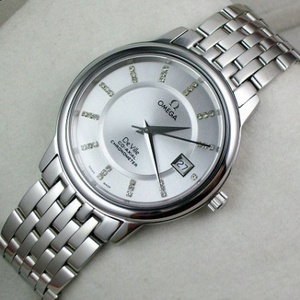 Omega Watch De ville Series Automatic Mechanical Transparent Bottom Ultra-thin Business Men's Watch Original ETA2824 Movement