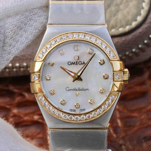 V6 Omega Constellation Series Ladies Quartz Watch 27mm Réplica 1-a-One 18k Ouro