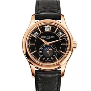 KM Patek Philippe Complicação Cronógrafo 5205G-013 Cinta de couro Relógio Mecânico Automático Masculino