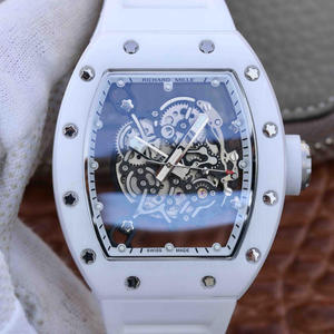 RM fábrica Richard Mille RM055 fita cerâmica relógio mecânico automático masculino.