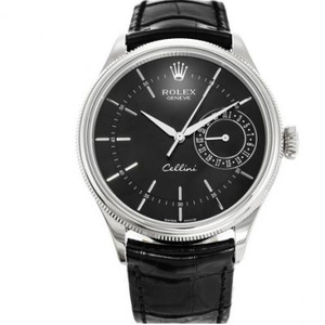 MKS Rolex Cellini Série 50519 Preto Superfície Branca De Aço Branco Relógio Mecânico Masculino