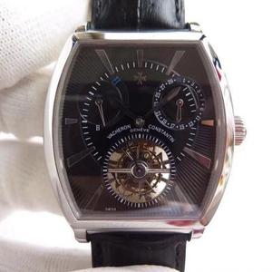 VC Vacheron Constantin B Malta Series Energia cinética exibir calendário único Calendário Manual enrolando tourbillon com cinto de crocodilo de dupla laterais americana (produzido pela TF)