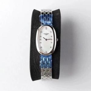 A versão atualizada do V2 produzido pela fábrica da TW. O vestuário feminino Longines tem sua forma oval única e um mostrador bonito e elegante