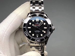 Omega Seamaster 300M Novas Ondas Volta Transparente Homens Mecânicos relógio versão preta.