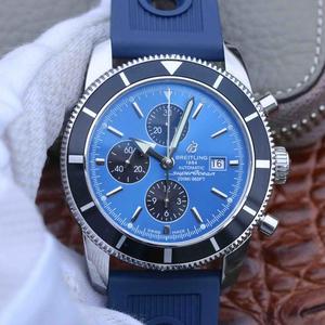 OM Breitling Super Ocean Series Chronograph Мужчины Механические часы Резиновая полоса Blue Surface