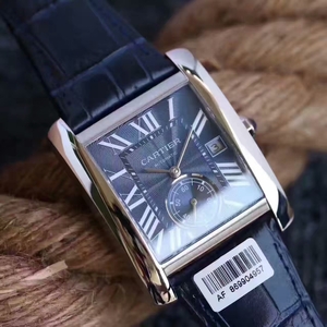 Энди Лау поддерживает Cartier Танк серии W5330001 Квадратные Мужские часы 18K Роза Золото Автоматическая механическая кожа Мужские часы .