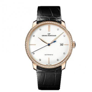 FK Girard Perregaux 1966 Series 49525 Men's Mechanical Watch Rose Gold White Plate Diamond Edition