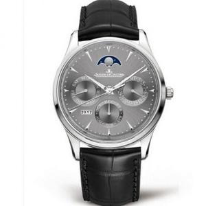 Реплика V9 Jaeger-LeCoultre Perpetual Calendar Master Series 130354J Серые механические мужские часы с пластиной.