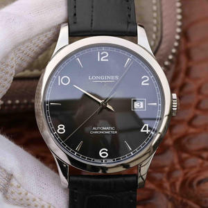 AF Longines Pioneer серии Мужчины Механические часы Новый стиль Slim Arc Дело Серебряная игла Стальной пояс