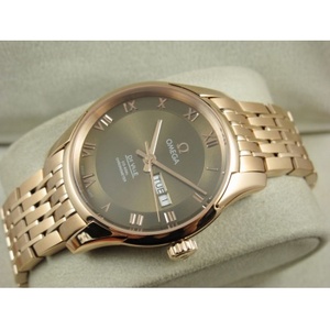 Швейцарские часы Omega OMEGA Бабочка Серия Мужские часы 18K Полный розовый золото механических через нижние часы.