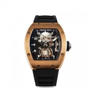 JB Ричард Милле RM001 True Tourbillon Модернизированные Мужские Часы Резиновые Ремешок Турбийон движения.