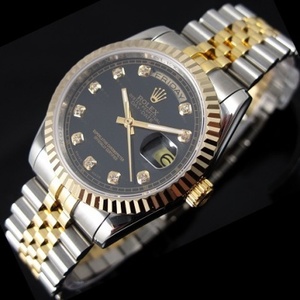 Швейцарские Rolex Коллекционное издание Мужские автоматические механические часы Rolex Swiss ETA Movement Package 18K Gold Black Face Diamond Scale Мужские часы с двойным календарем