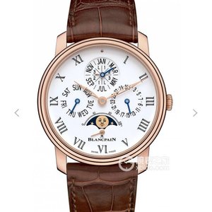 BF Blancpain VILLERET serie 6659-3631 steg guld multifunktionell mekanisk mäns klocka.