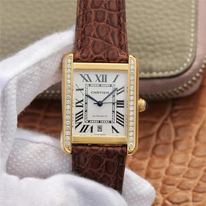 Cartier tank serie W5200027 klocka klocka storlek 31x41mm män bälte mekanisk klocka