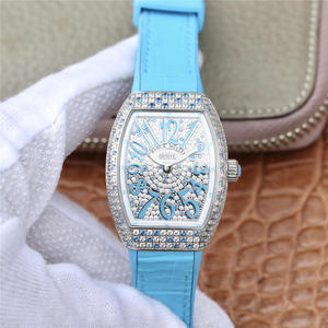 ABF Moulin Franck Muller V32 Series Ladies Watch Blue Silicone Strap Quartz Movement