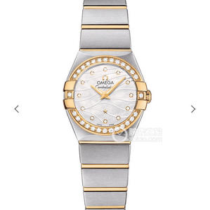 V6 Factory Omega Constellation Series Ladies Kvarts Klocka 27mm 1:1 Graverad Äkta Diamond