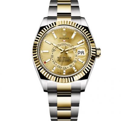 kopia Rolex Oyster Perpetual SKY-DWELLER-serien m326933-0001 mekanisk klocka för män Klocka 18k guldyta. - Klicka på bilden för att stänga
